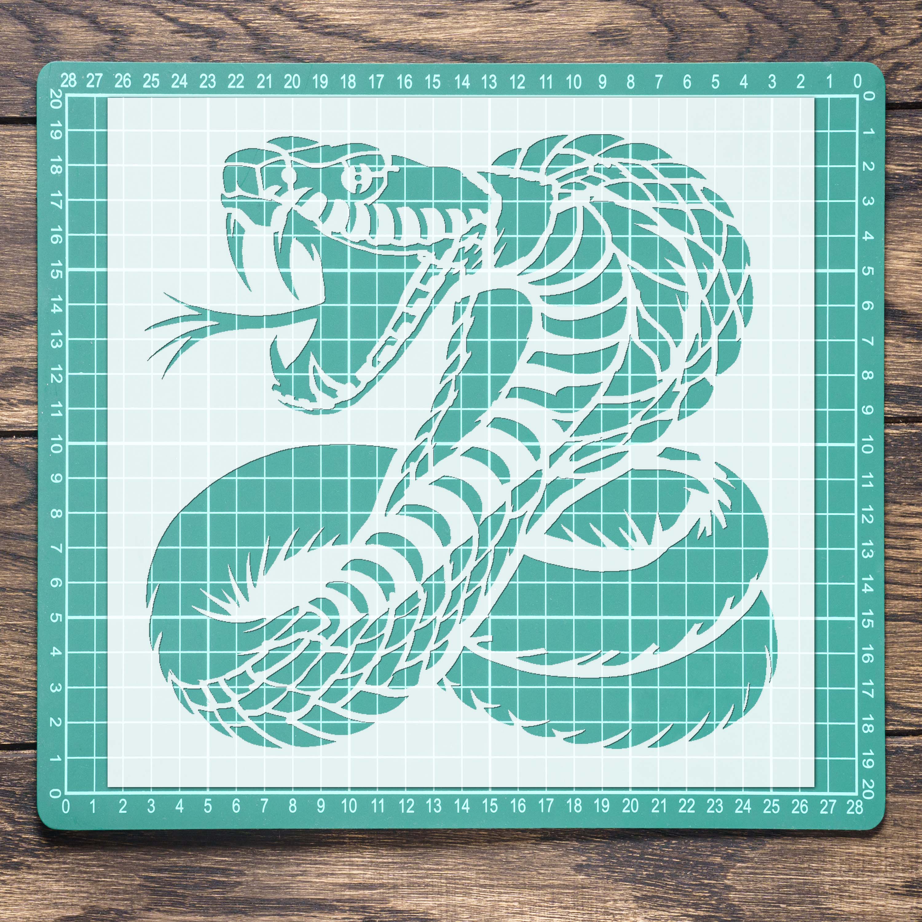 Angry Viper Snake Reptile Stencil, Mylar Airbrush Painting Wall Art Crafts - Picture 7 of 30