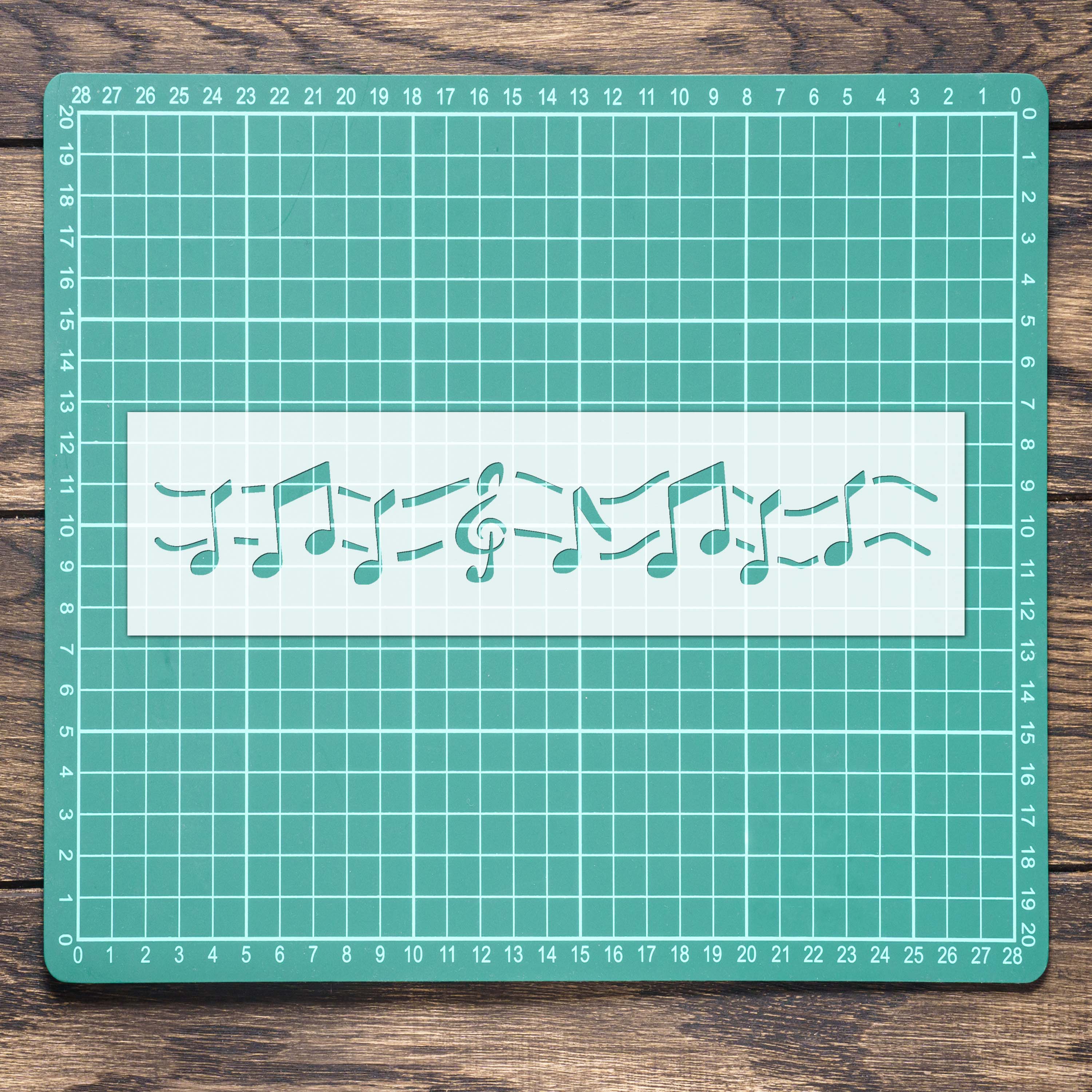 Wavy Music Notes Scale Repeat Pattern Stencil Mylar Airbrush Painting Wavy music notes scale repeat pattern stencil mylar airbrush painting