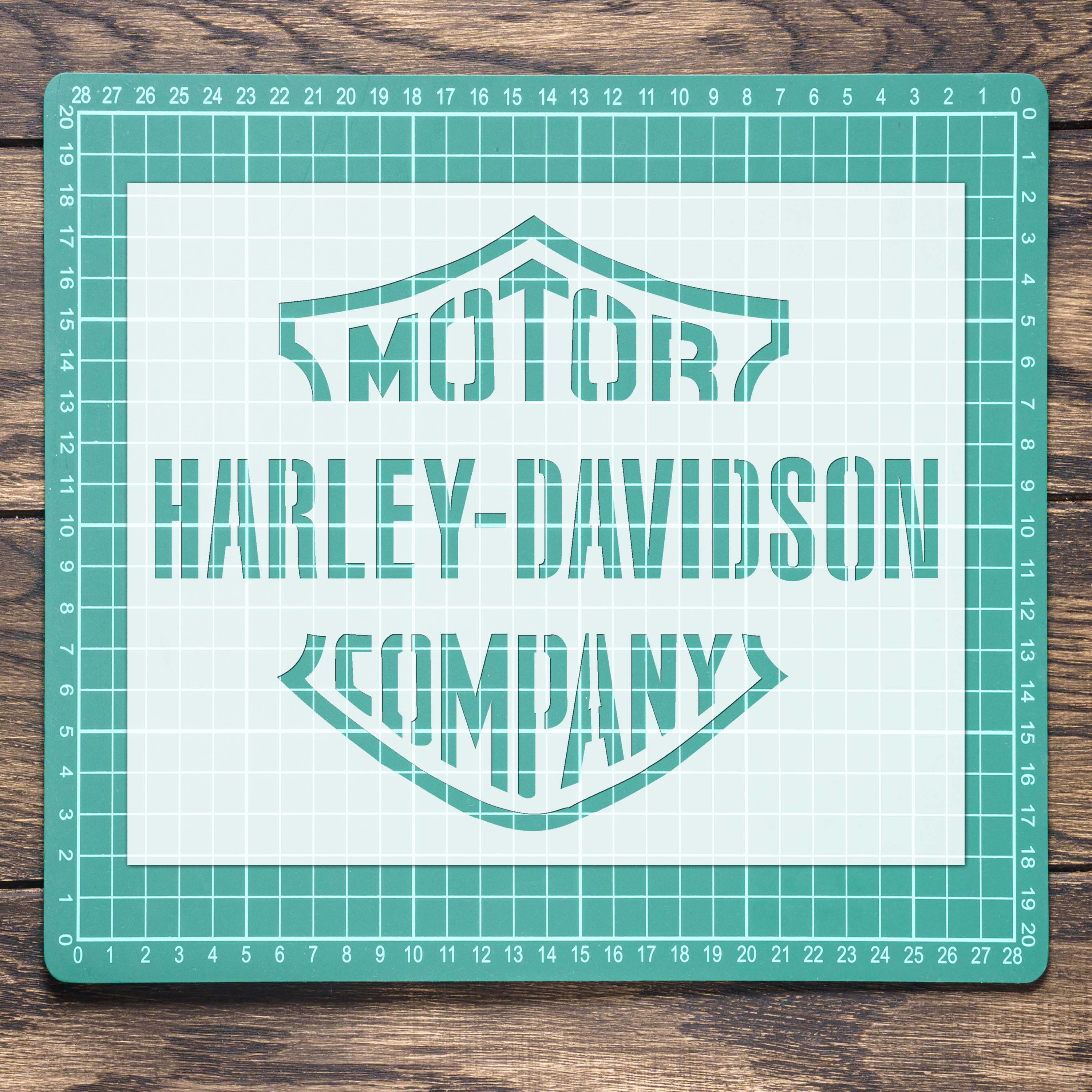 Harly Davidson Logo Schablone, Mylar Airbrush Malerei Wandbild Basteln - Bild 7 von 30